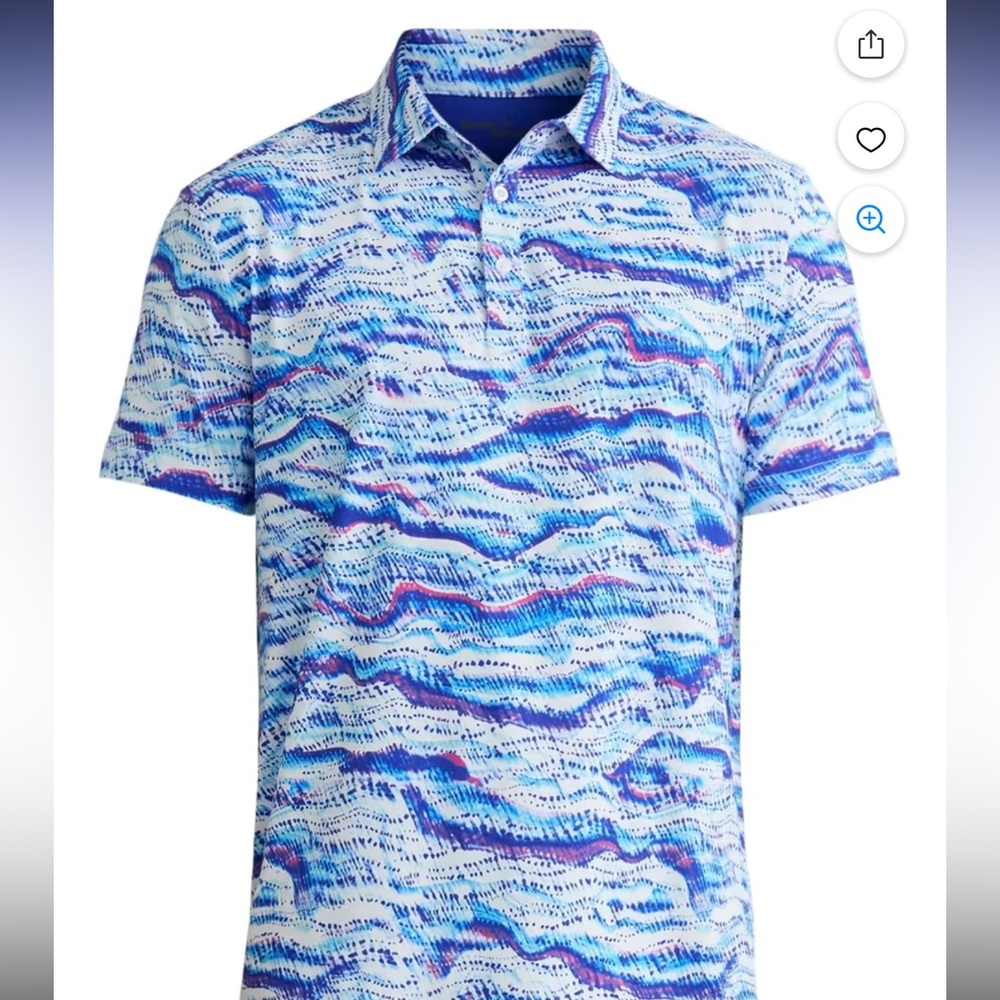 Birdie Bound Golf Polo Digital Lavender Waves size Large New